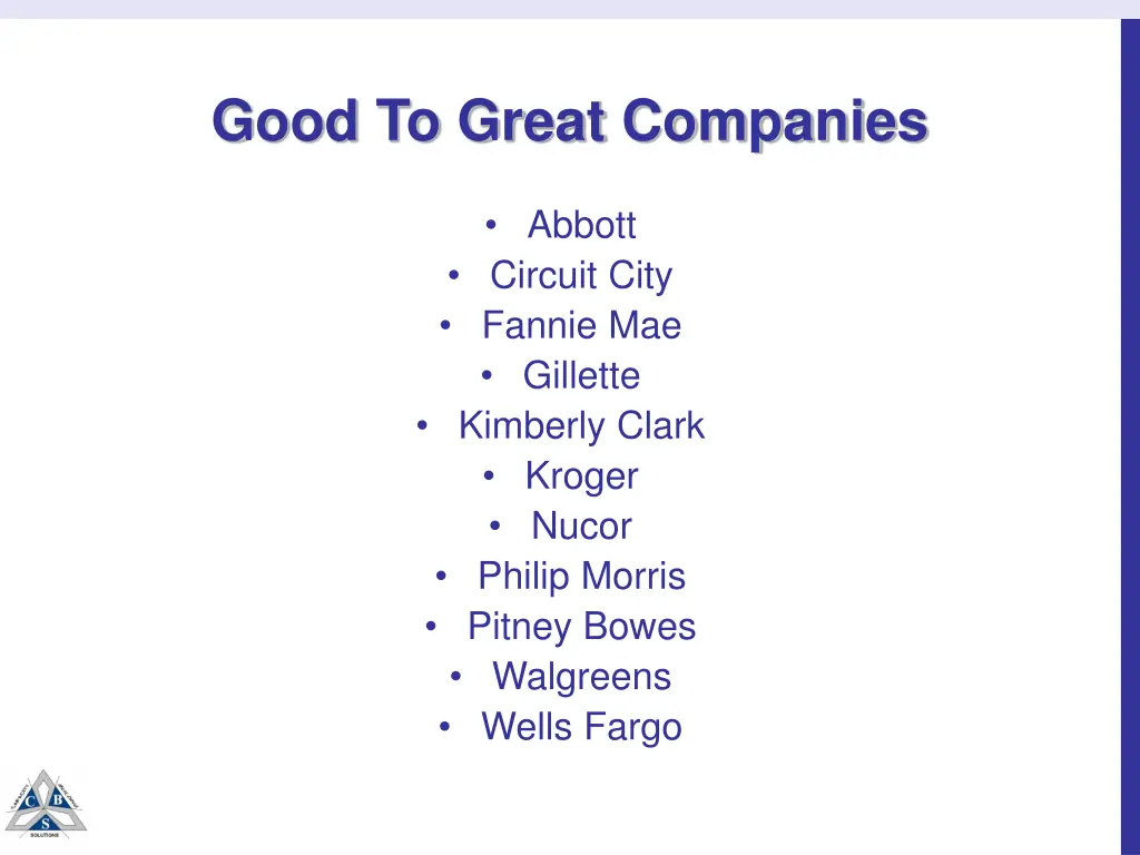 good to great companies
