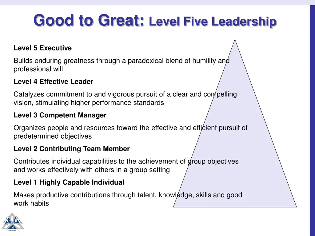 good to great level five leadership