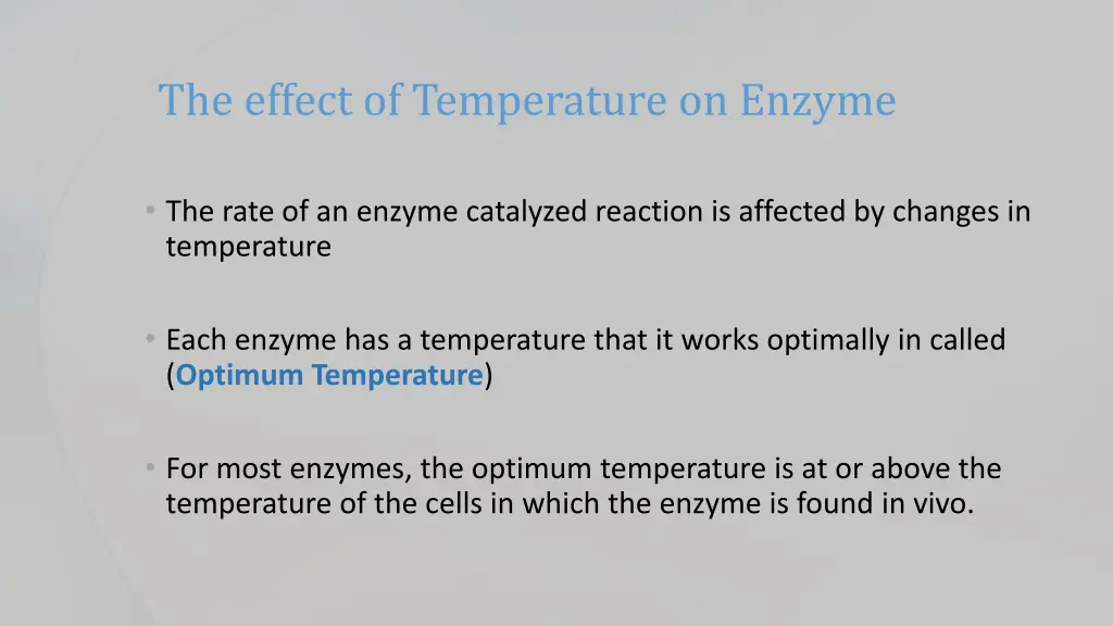 the effect of temperature on enzyme