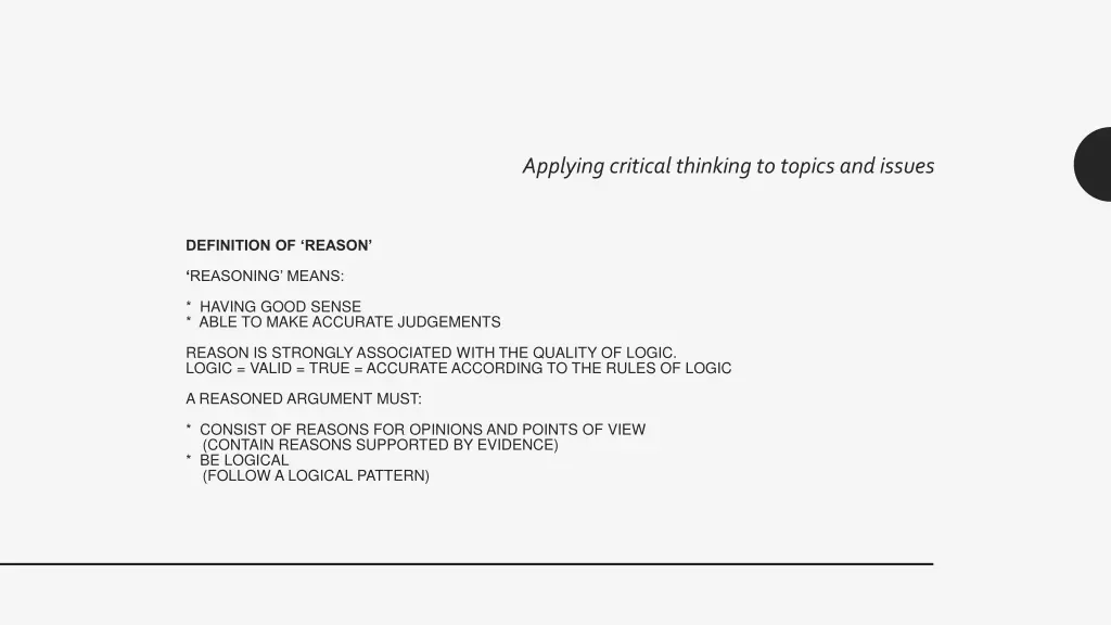 applying critical thinking to topics and issues 1
