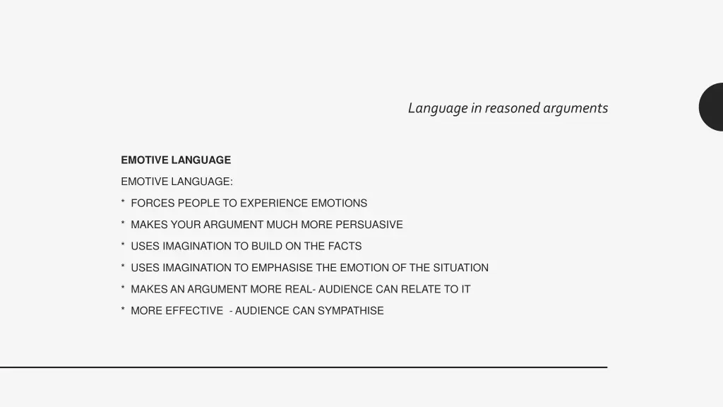 language in reasoned arguments 1