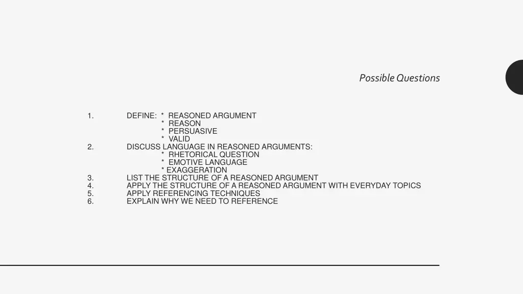possible questions