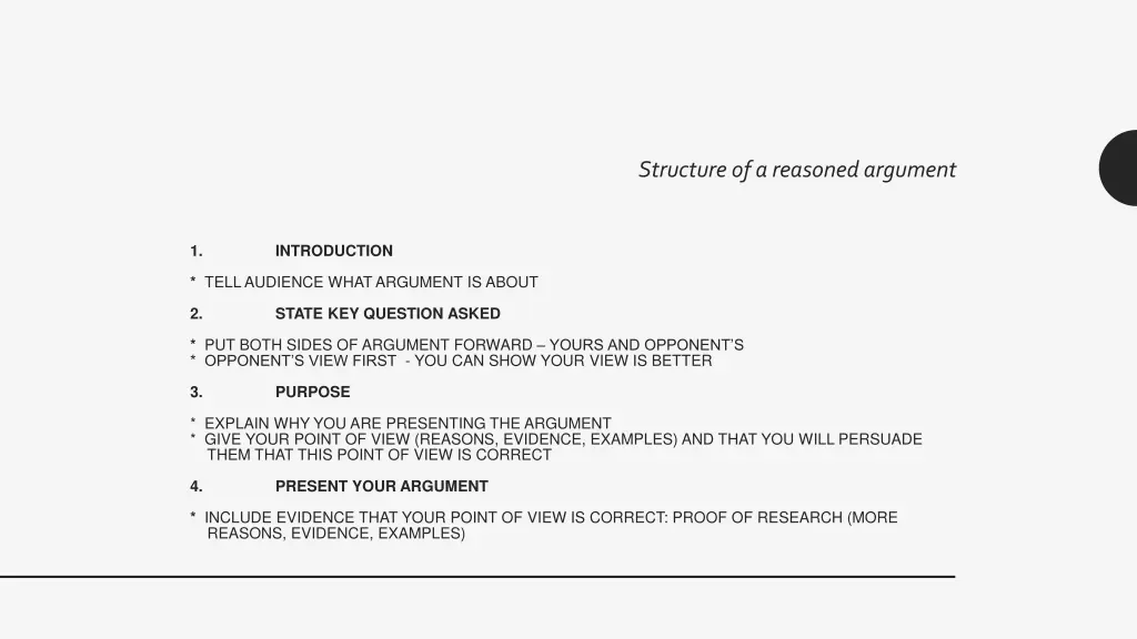 structure of a reasoned argument 1