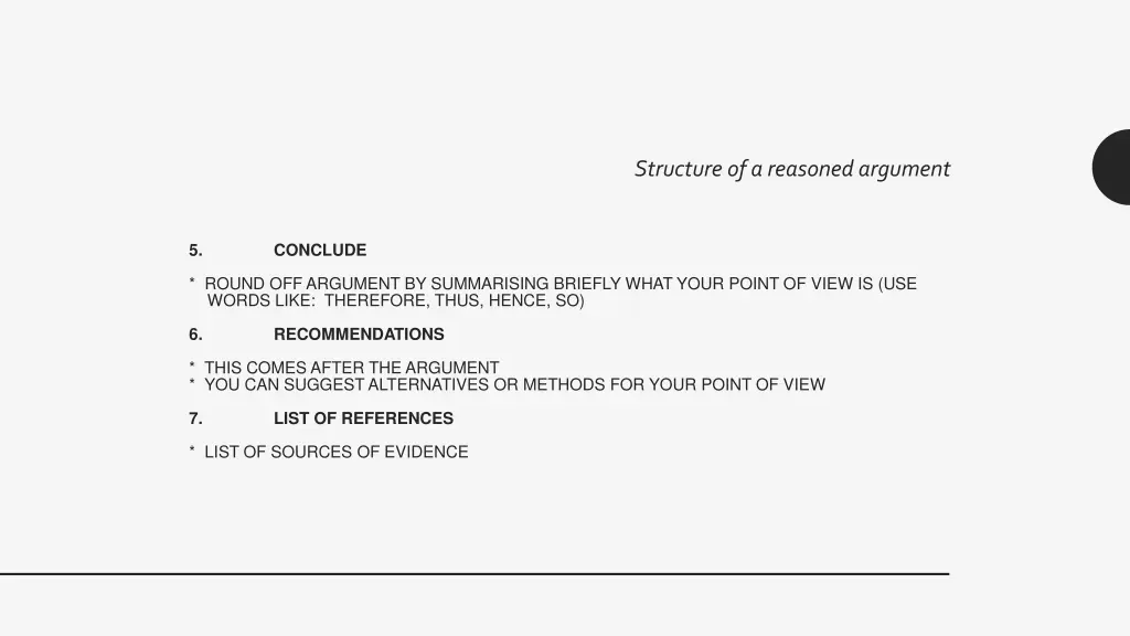 structure of a reasoned argument 2