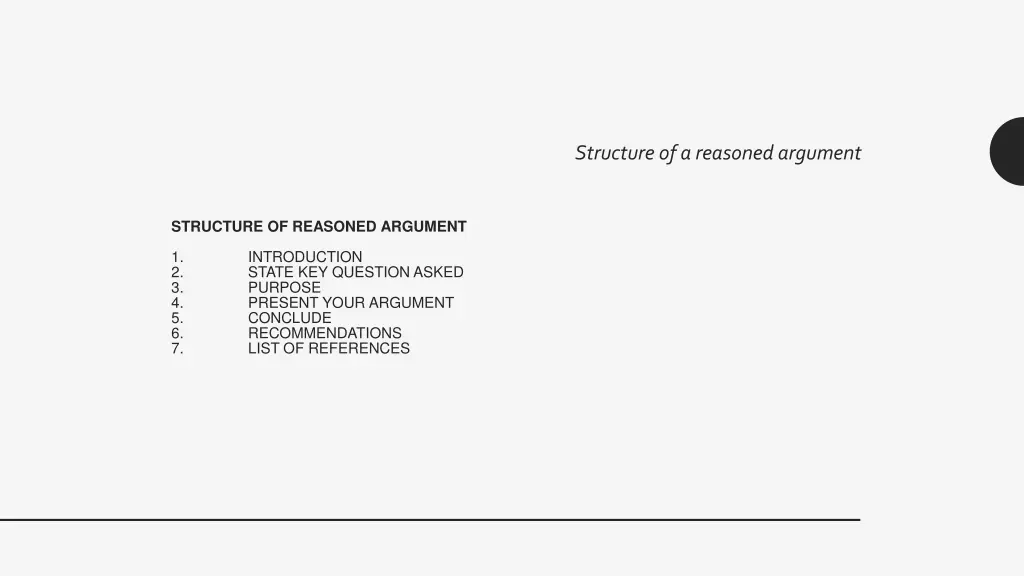structure of a reasoned argument