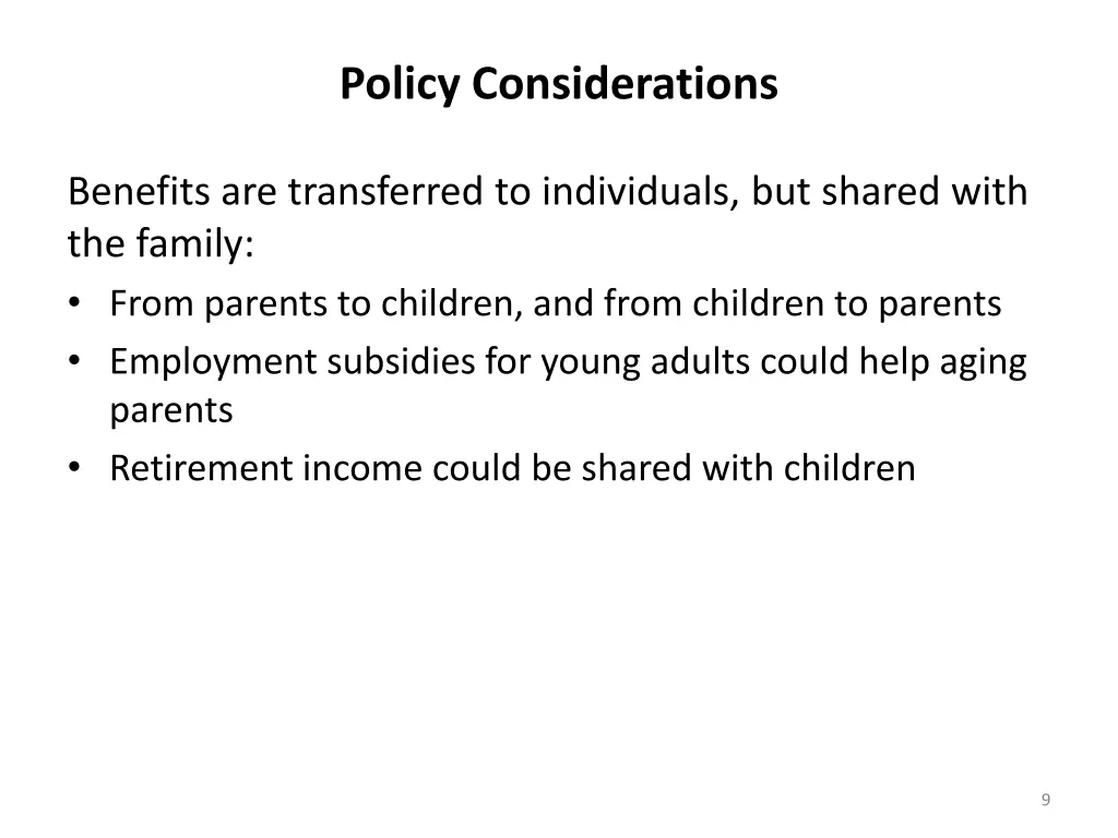 policy considerations