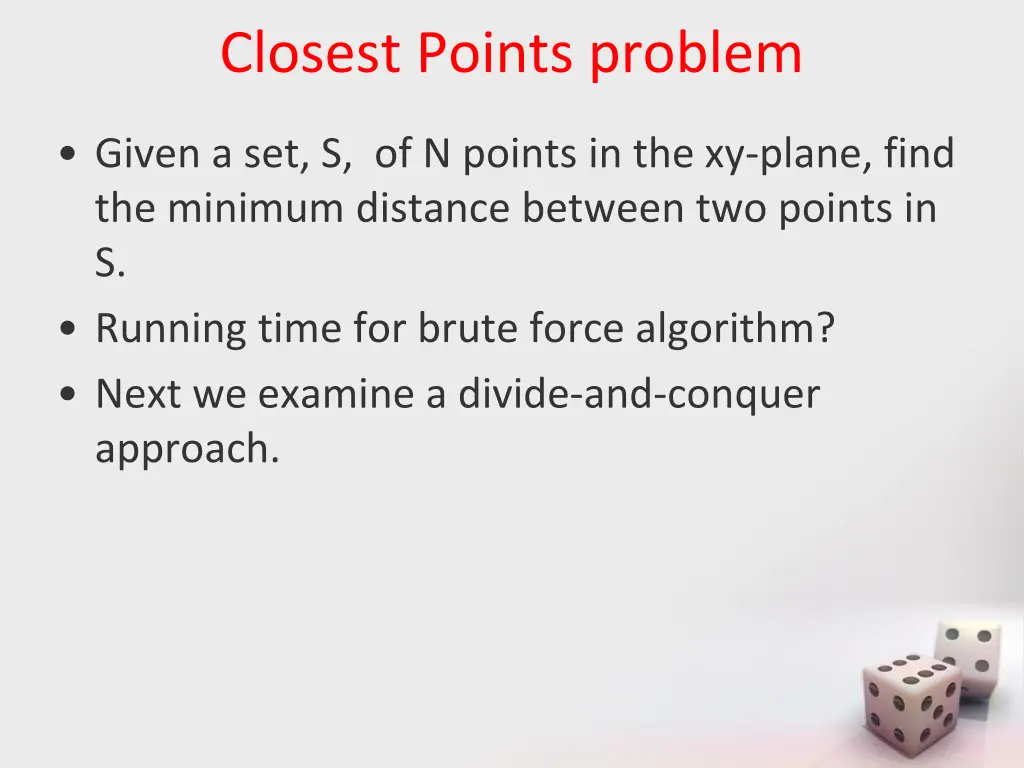 closest points problem