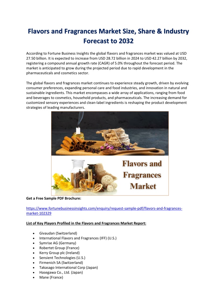 flavors and fragrances market size share industry