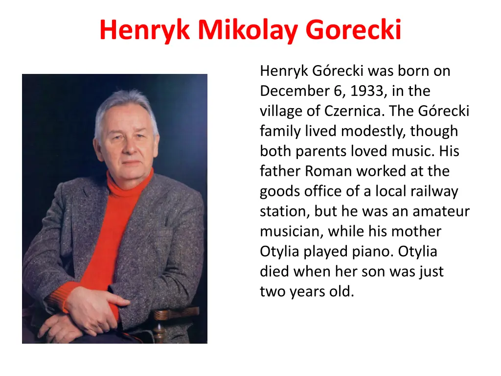 henryk mikolay gorecki