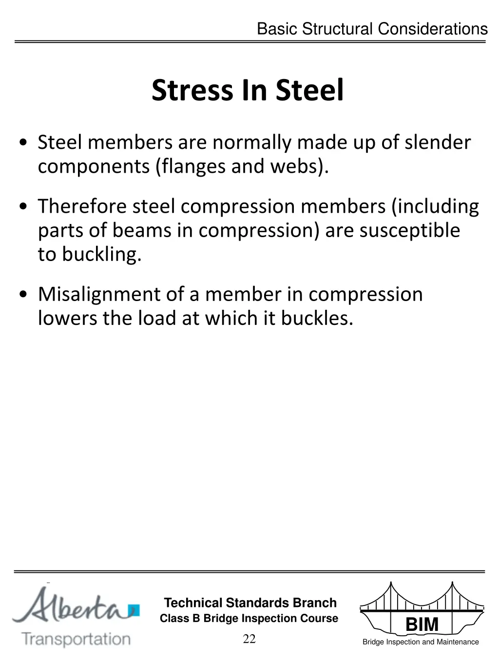 basic structural considerations 22