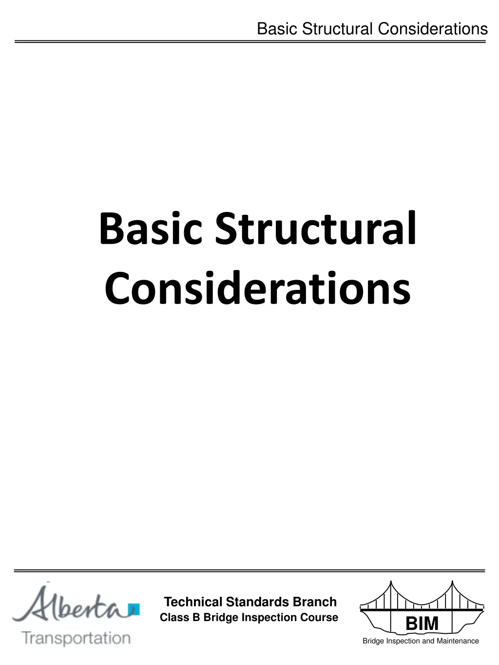 basic structural considerations