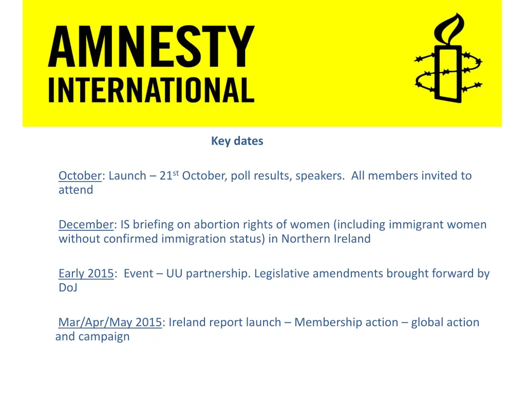key dates