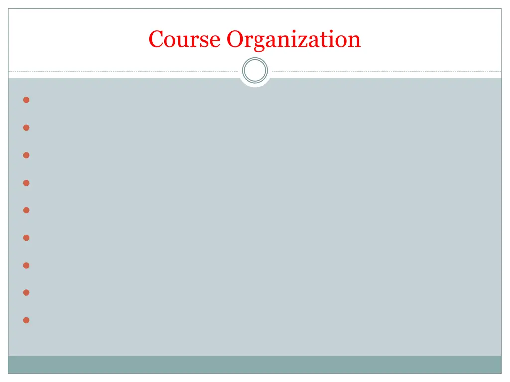 course organization