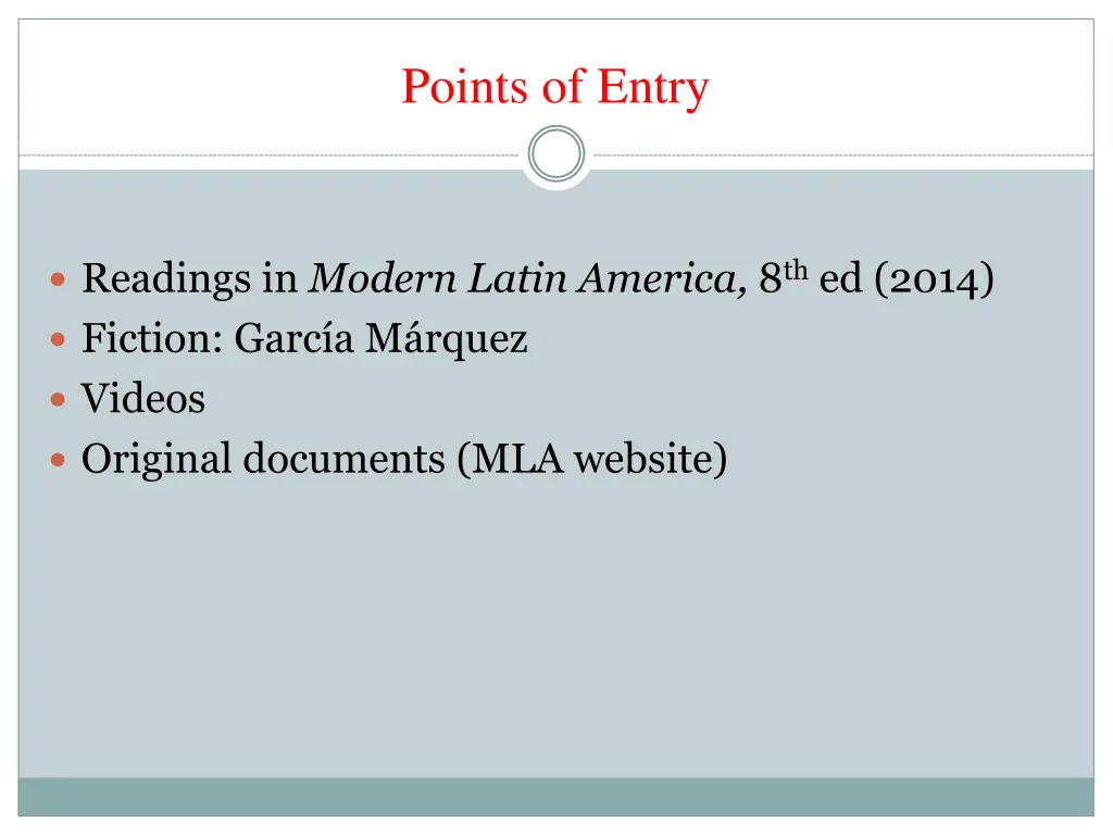 points of entry