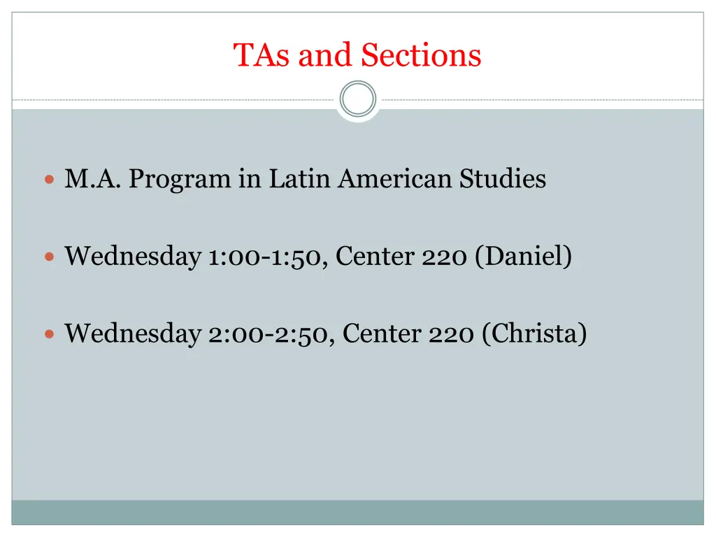 tas and sections
