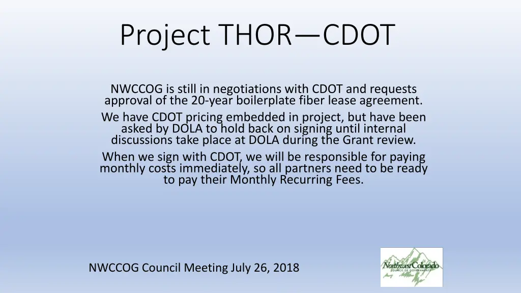 project thor cdot