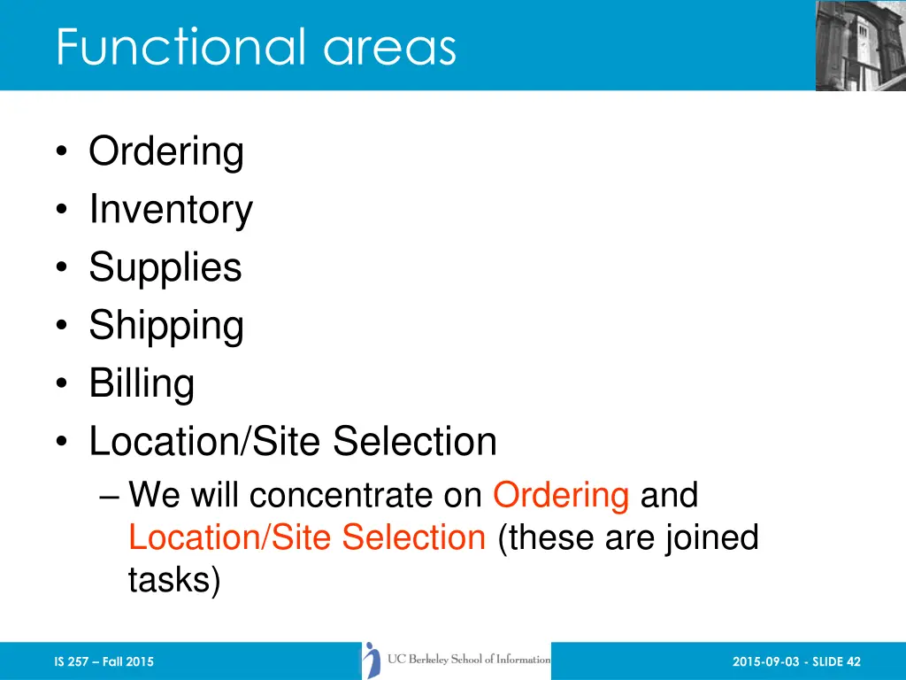 functional areas