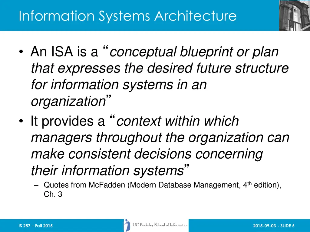 information systems architecture