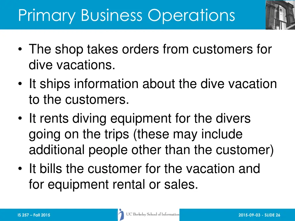 primary business operations
