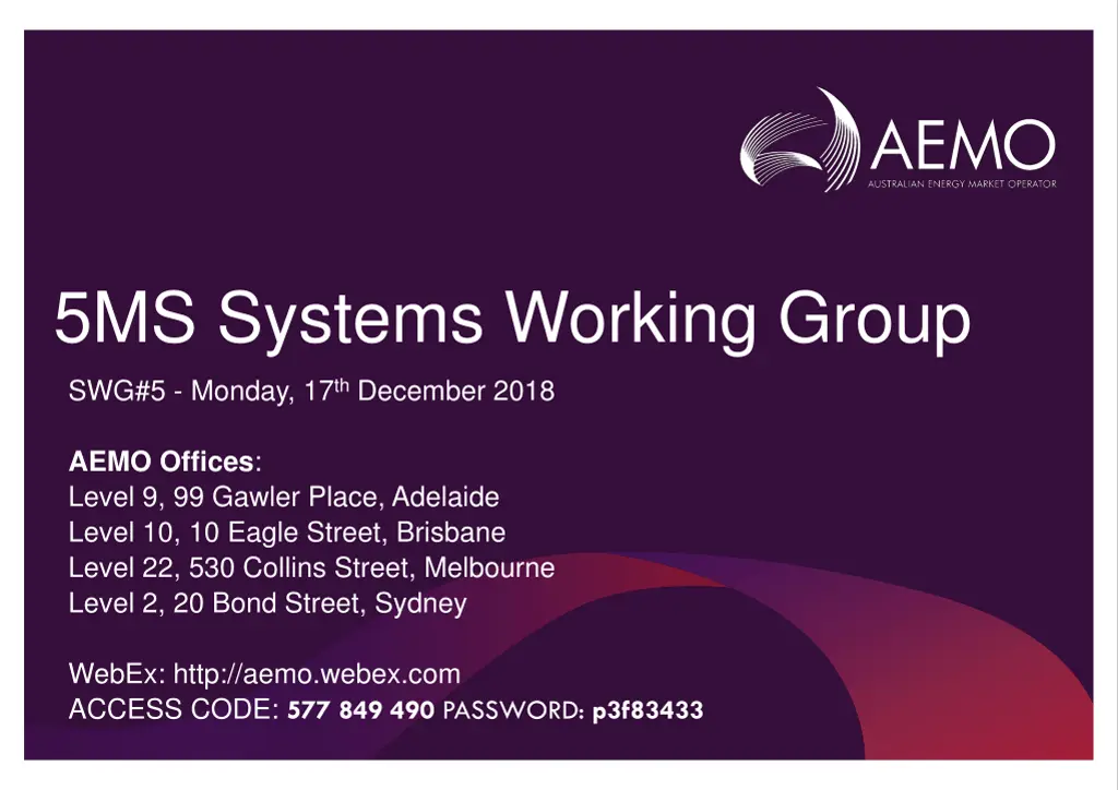 5ms systems working group