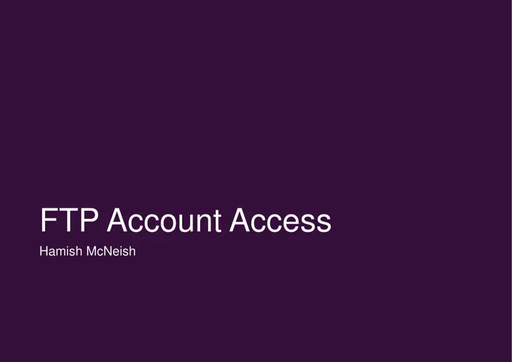 ftp account access hamish mcneish