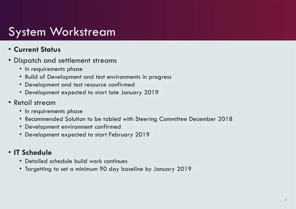 system workstream