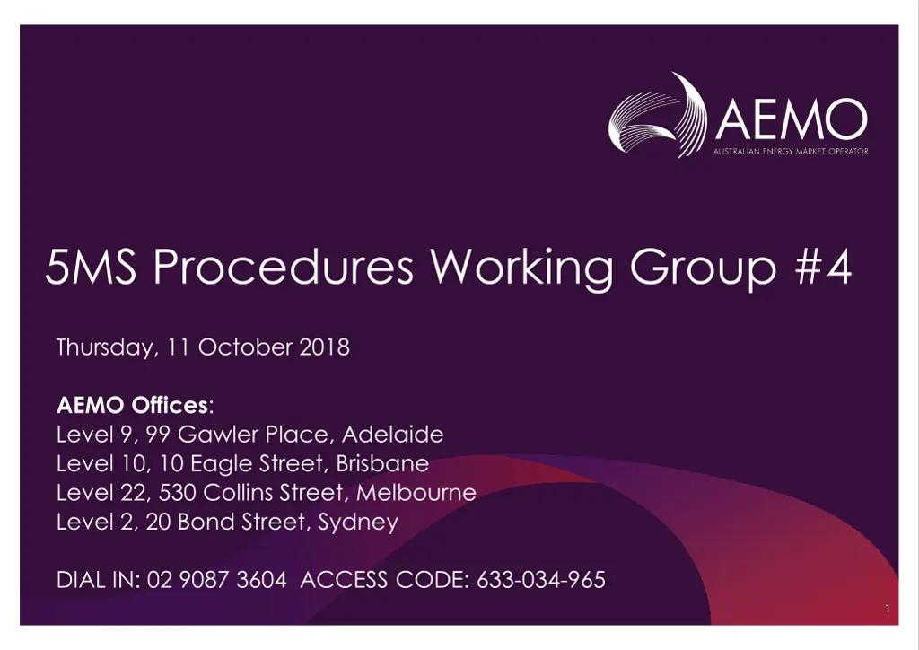 5ms procedures working group 4