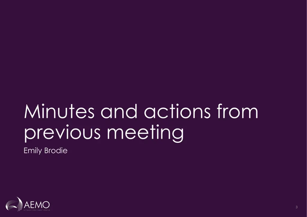 minutes and actions from previous meeting emily