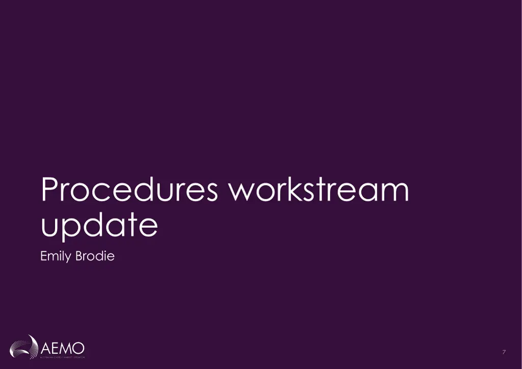procedures workstream update emily brodie