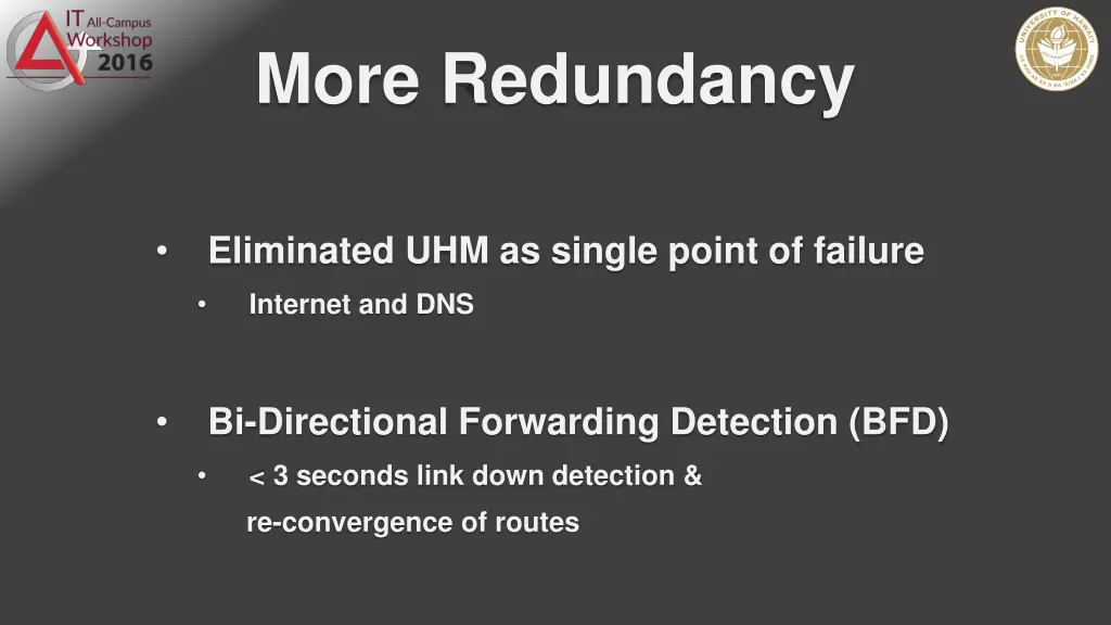 more redundancy