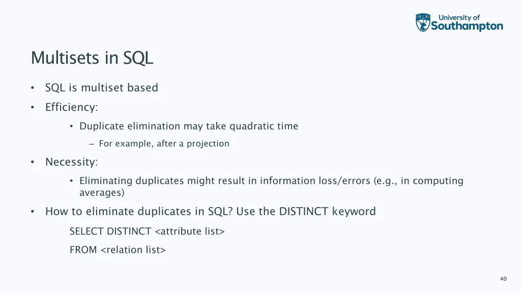 multisets in sql