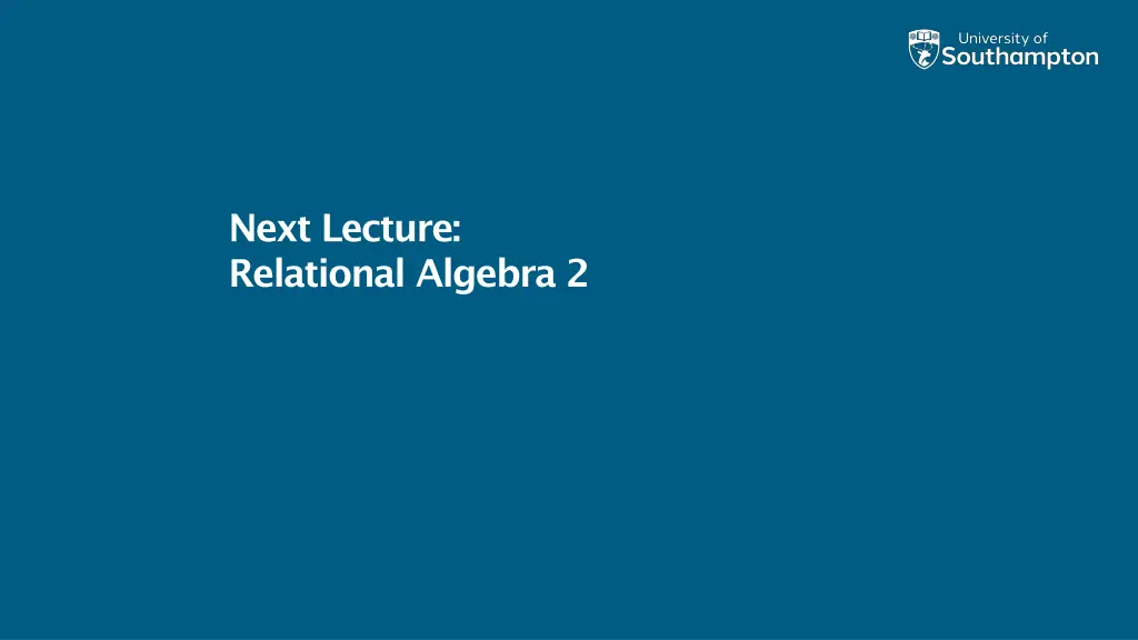 next lecture relational algebra 2