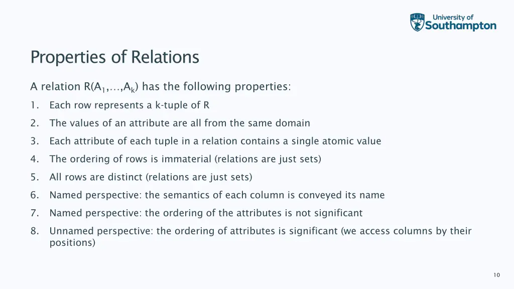 properties of relations