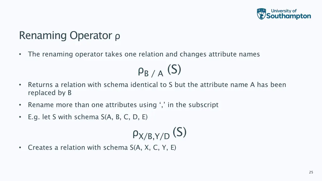 renaming operator