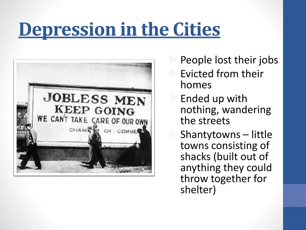 depression in the cities