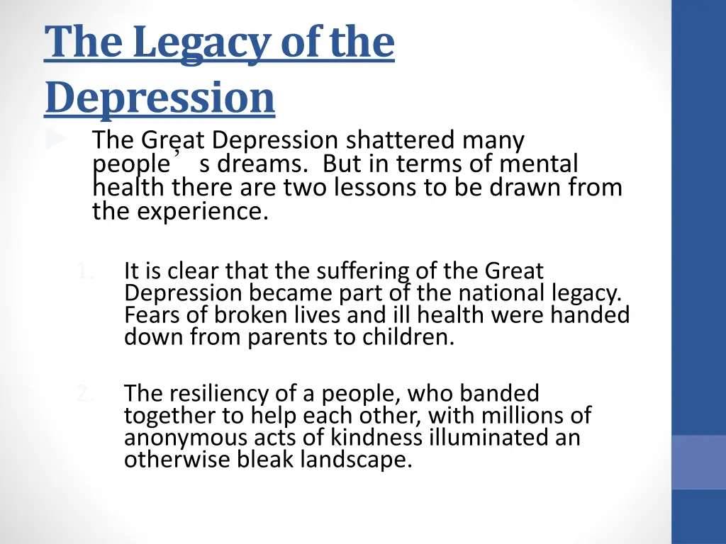 the legacy of the depression the great depression