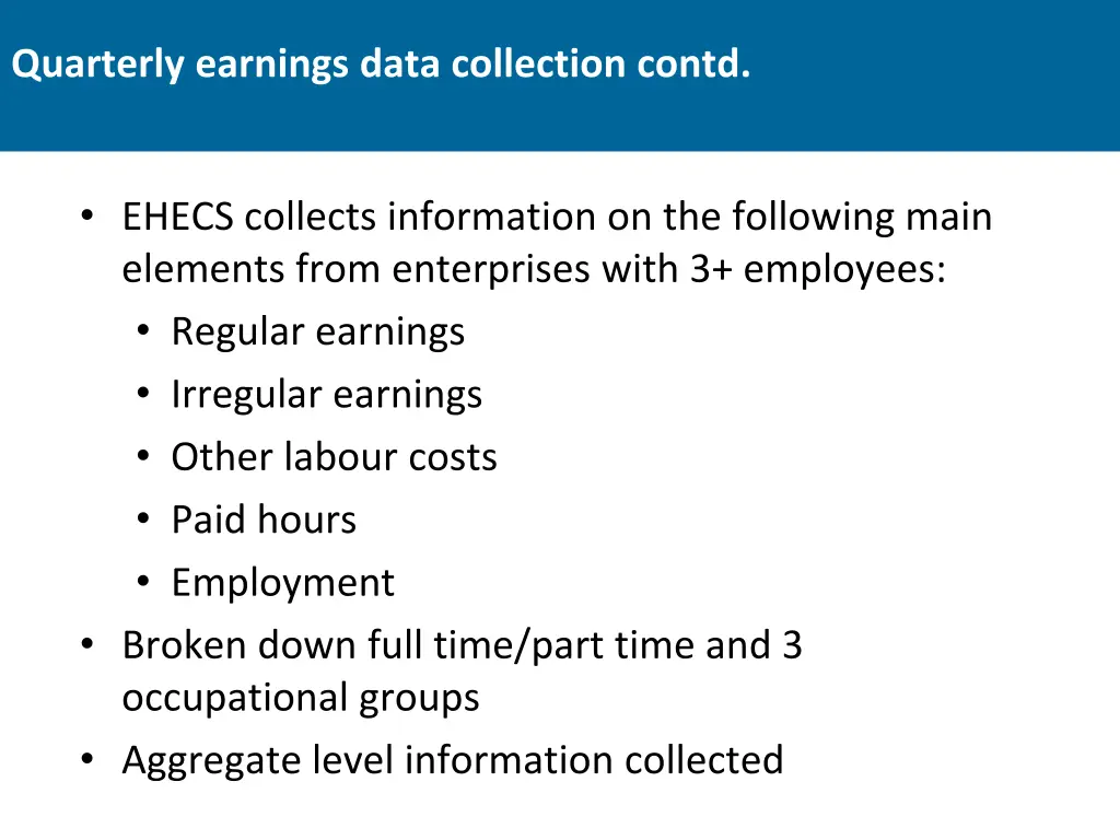 quarterly earnings data collection contd