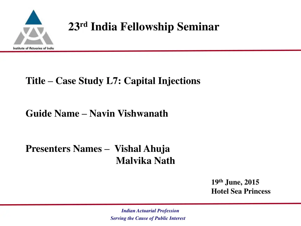 23 rd india fellowship seminar