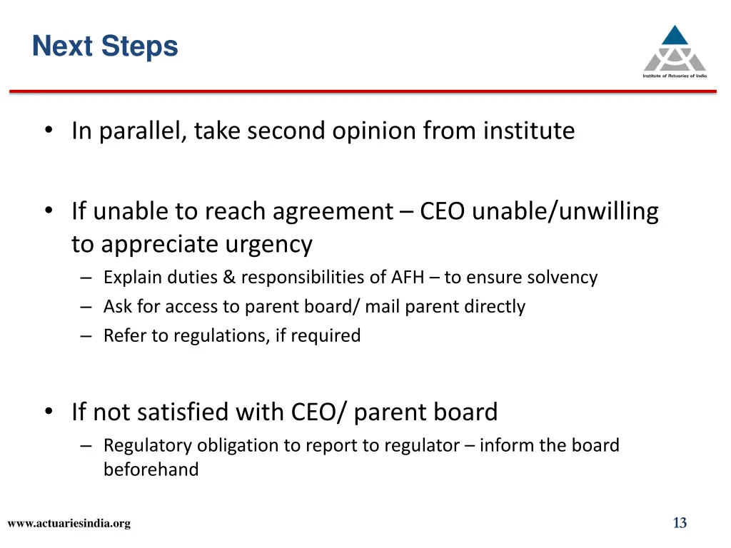 next steps