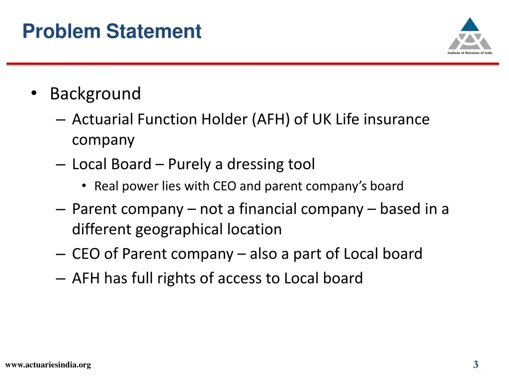 problem statement