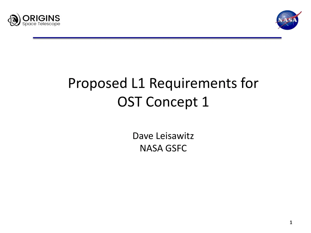 proposed l1 requirements for ost concept 1