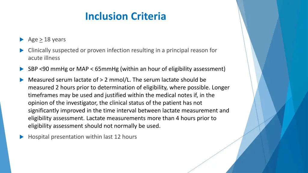 inclusion criteria