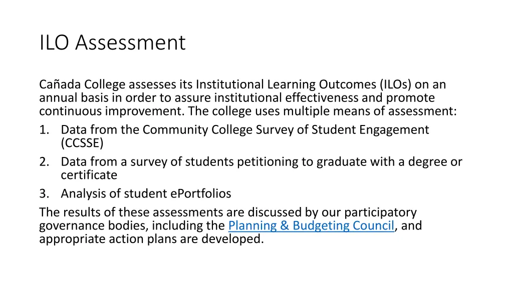 ilo assessment