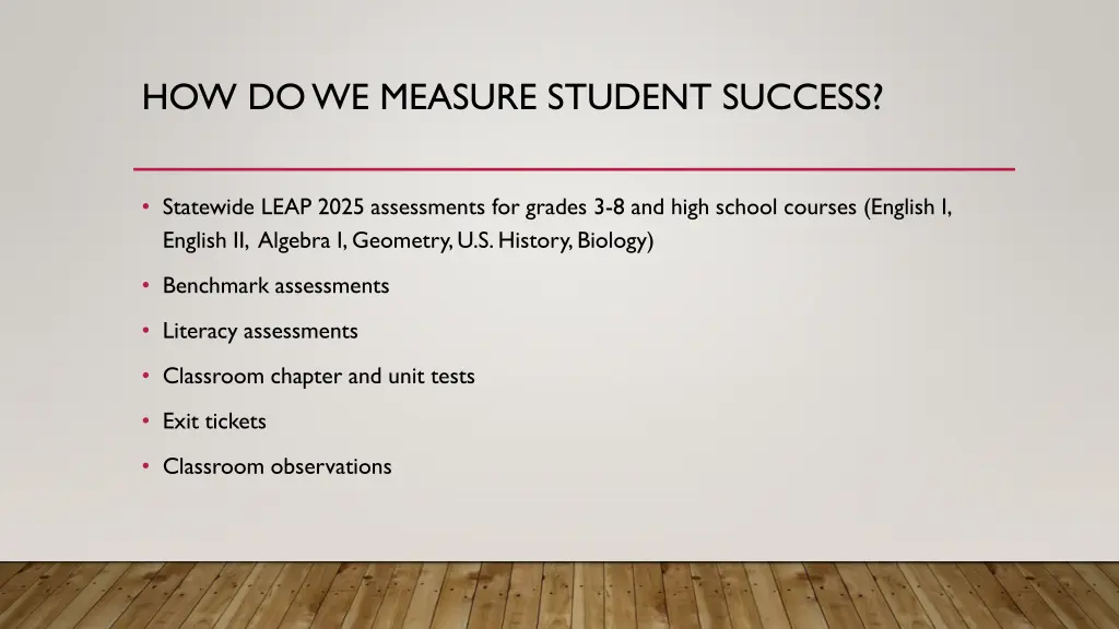 how do we measure student success
