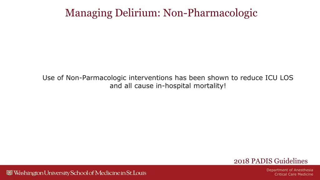 managing delirium non pharmacologic 1