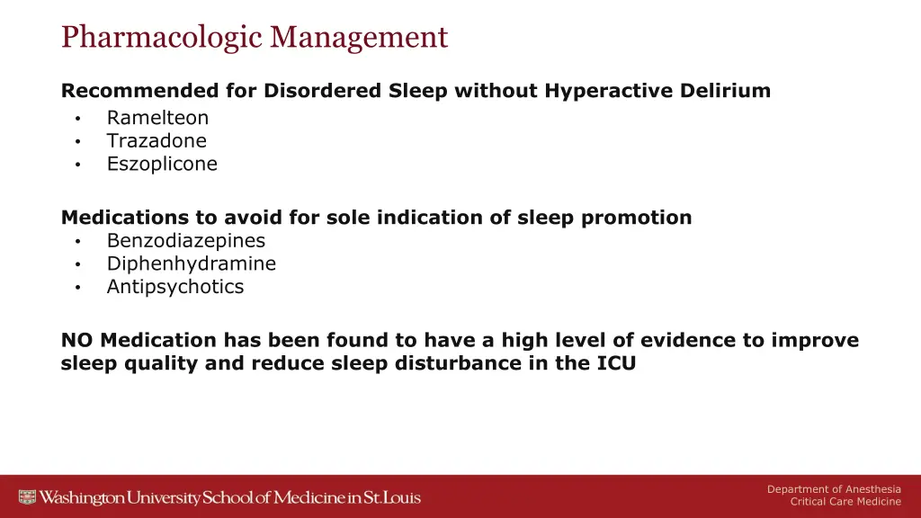 pharmacologic management 1