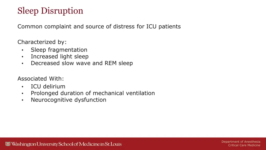 sleep disruption
