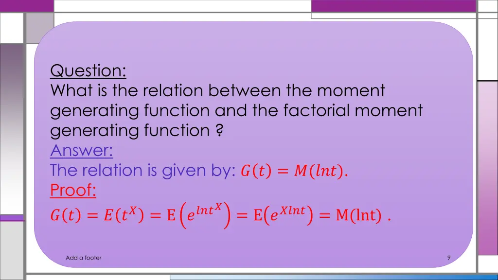 question what is the relation between the moment