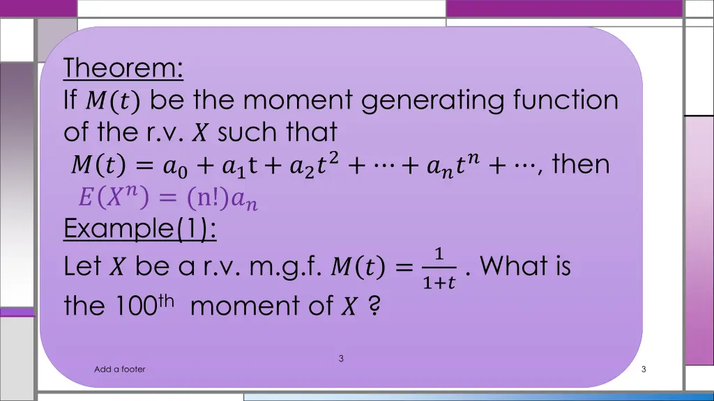 theorem if be the moment generating function