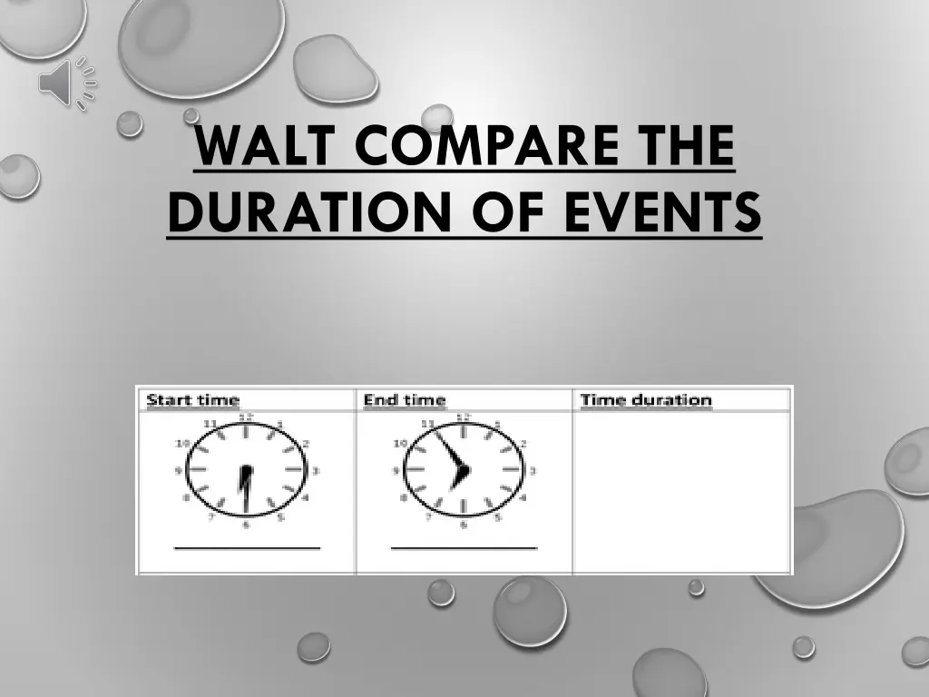 walt compare the duration of events